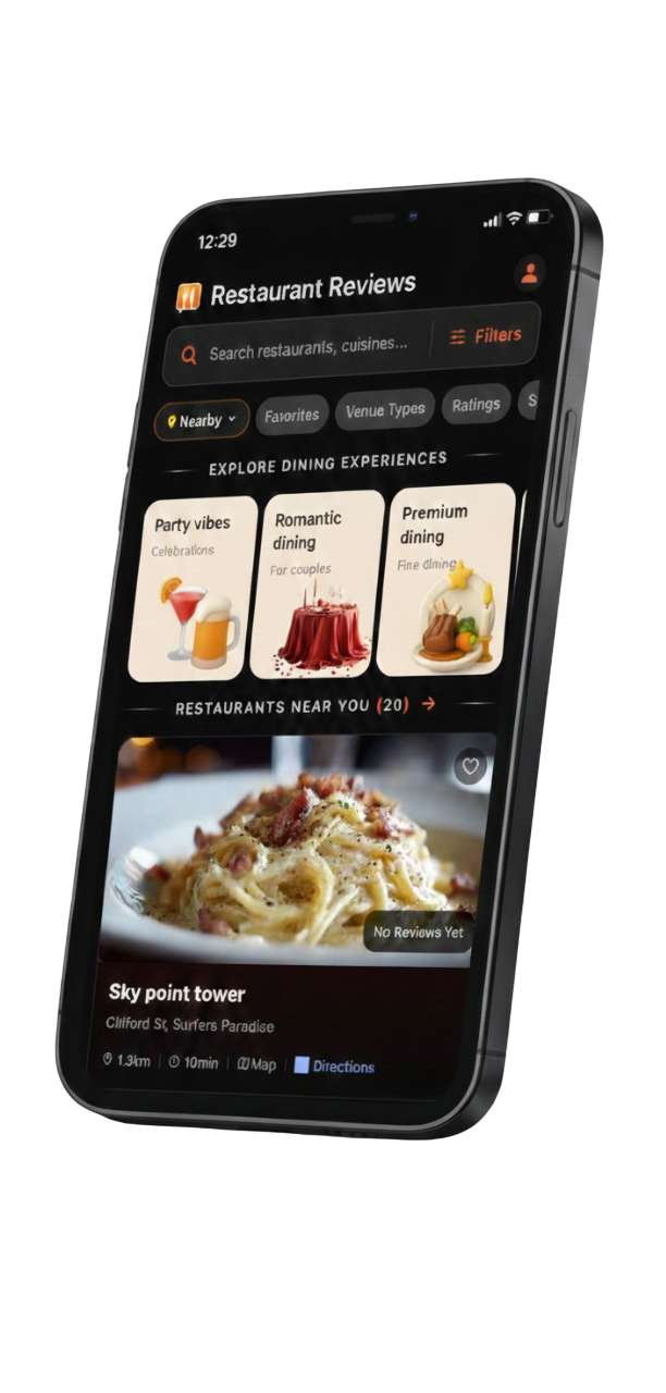 Restaurant Reviews app on iPhone